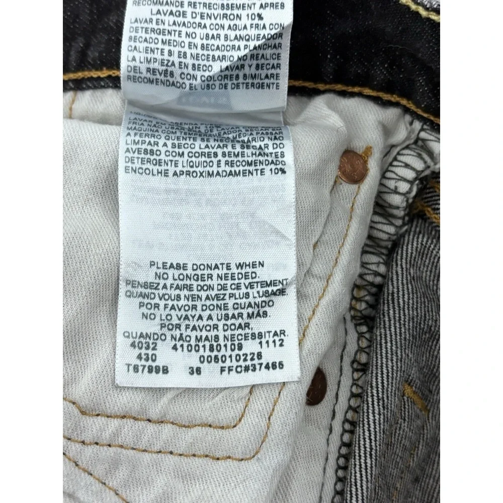 Levi's 501 Mens Black Button Fly Jeans Made in Mexico W42 L30 Actual (40x24) - Picture 8 of 14